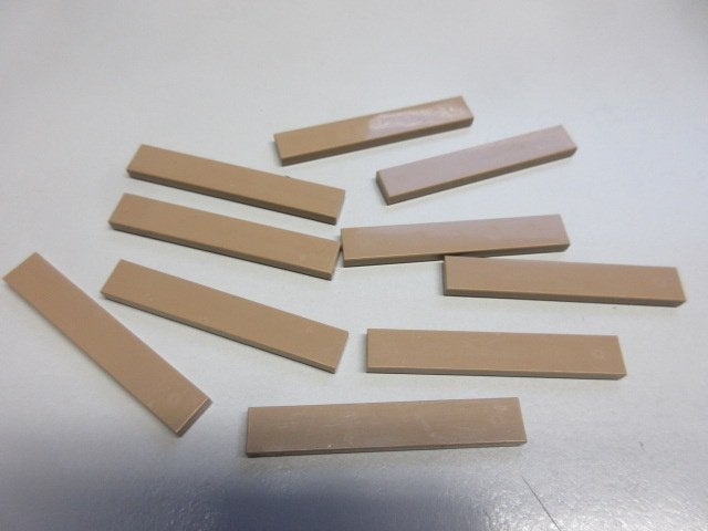 nr. 6231, 10 donkerbeige tegels 1x6., Ophalen of Verzenden, Zo goed als nieuw, Complete set, Lego
