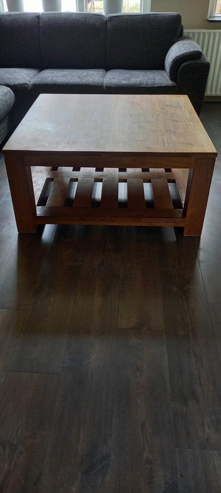 teak houten salontafel, Ophalen, Gebruikt, 100 tot 150 cm, 50 tot 100 cm
