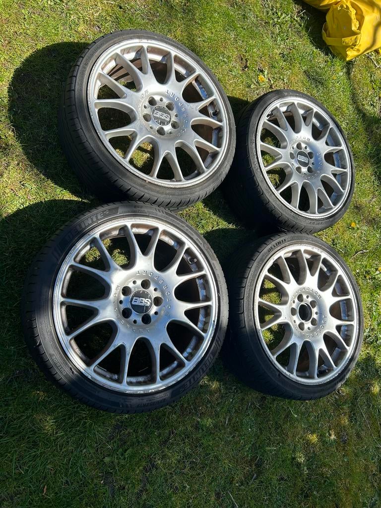 BBS Motorsport Velgen met Banden - 17 inch, Auto-onderdelen, Banden en Velgen, Ophalen, Gebruikt, Banden en Velgen, 17 inch