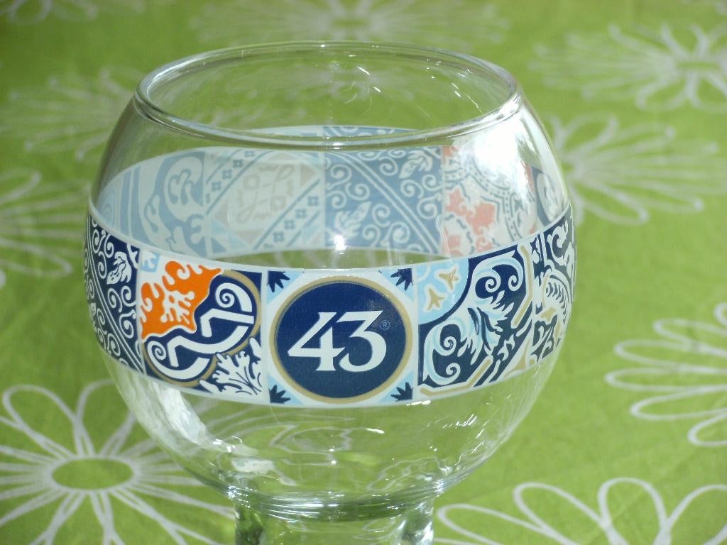 Licor 43 Cuarenta Tres glas - bont gedecoreerd, Verzamelen, Ophalen of Verzenden, Zo goed als nieuw