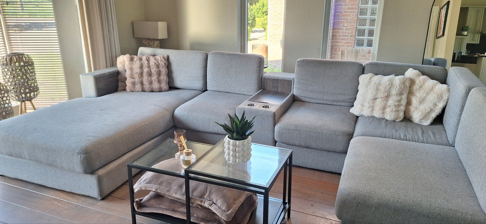 Grijze U-bank (Seats&Sofa: Creation) - Z.s.m. ophalen Veghel, Ophalen, Gebruikt
