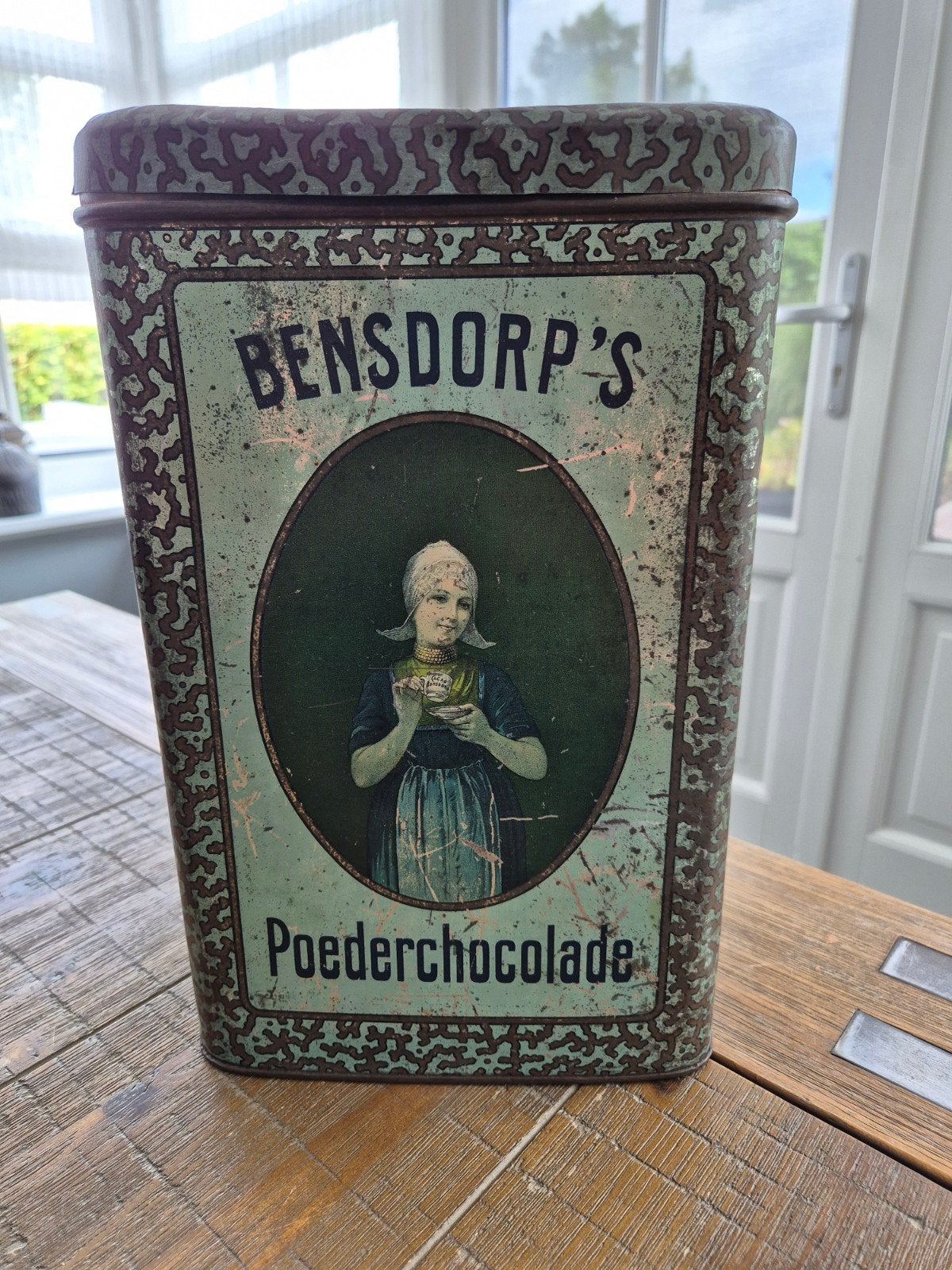 Antieke Bensdorp's Poederchocolade Blik, Ophalen of Verzenden