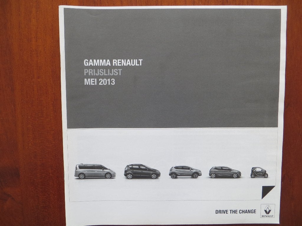 Gamma Renault Prijslijst (mei 2013), Boeken, Auto's | Folders en Tijdschriften, Ophalen of Verzenden, Nieuw, Renault