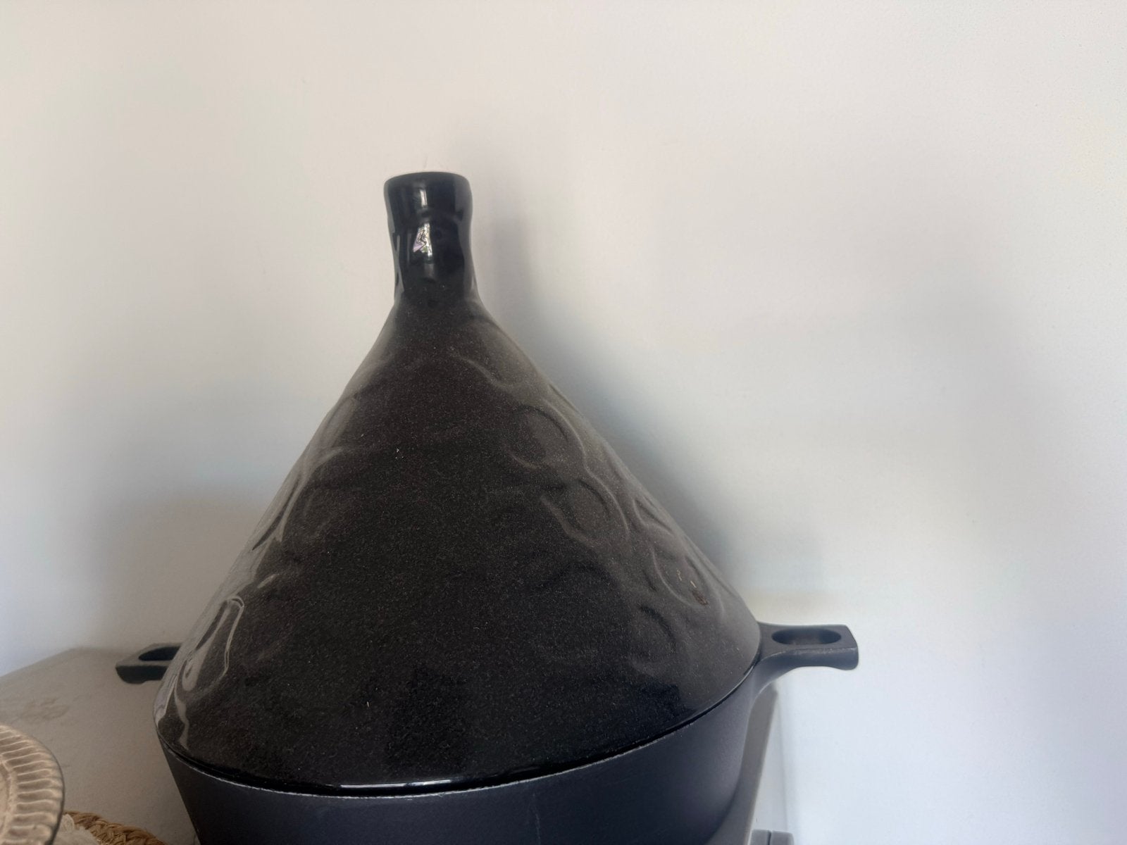 Zwarte Tajine porselein, Gietijzer, Met deksel, Tajine, Ophalen of Verzenden