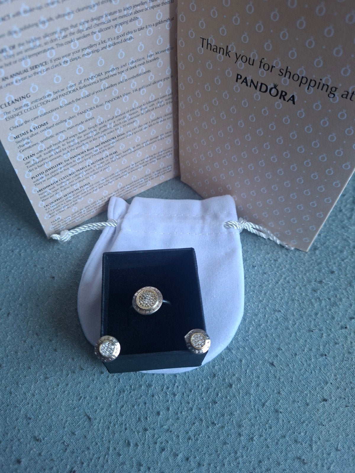 pandora ring maat 54 en oorbellen, Ophalen of Verzenden, Zo goed als nieuw, 17 tot 18, Dame