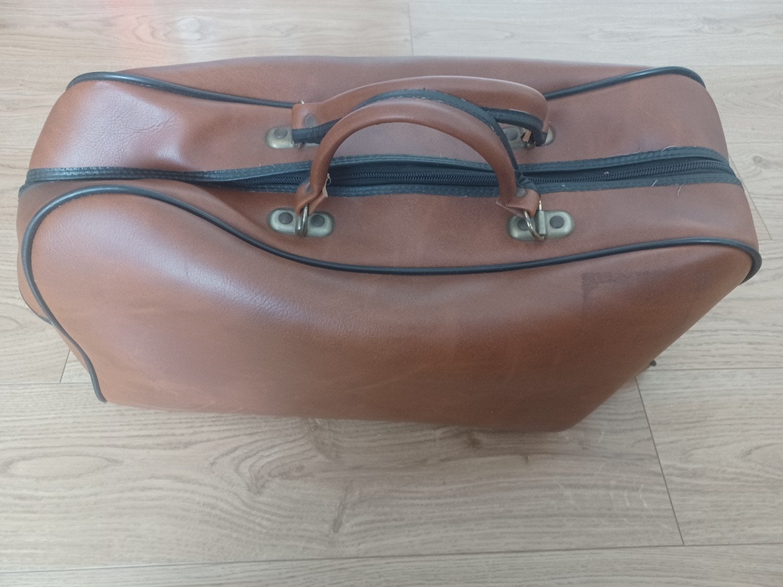 Sporttas bruin leder, Ophalen of Verzenden, Zo goed als nieuw, Minder dan 35 cm, Minder dan 50 cm