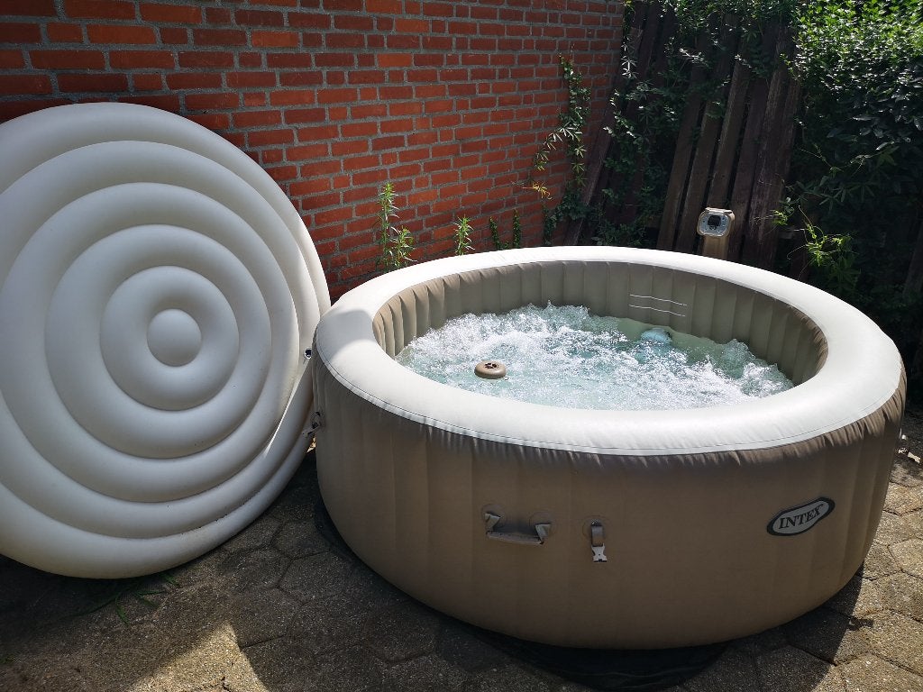 Intex PureSpa jacuzzi compleet – werkend te bekijken, Tuin en Terras, Bubbelbaden en Hottubs, Ophalen, Gebruikt, Filter, Opblaasbaar