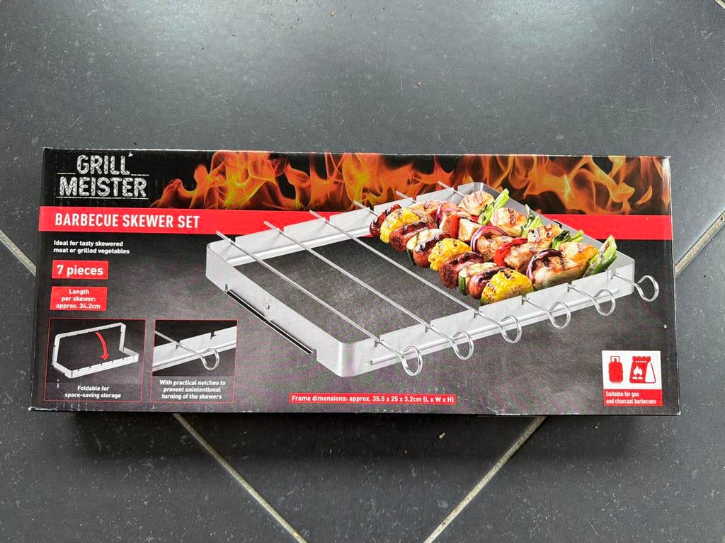 Grill Meister Barbecue Spiesjes Set - 7 Delig, Ophalen of Verzenden, Nieuw