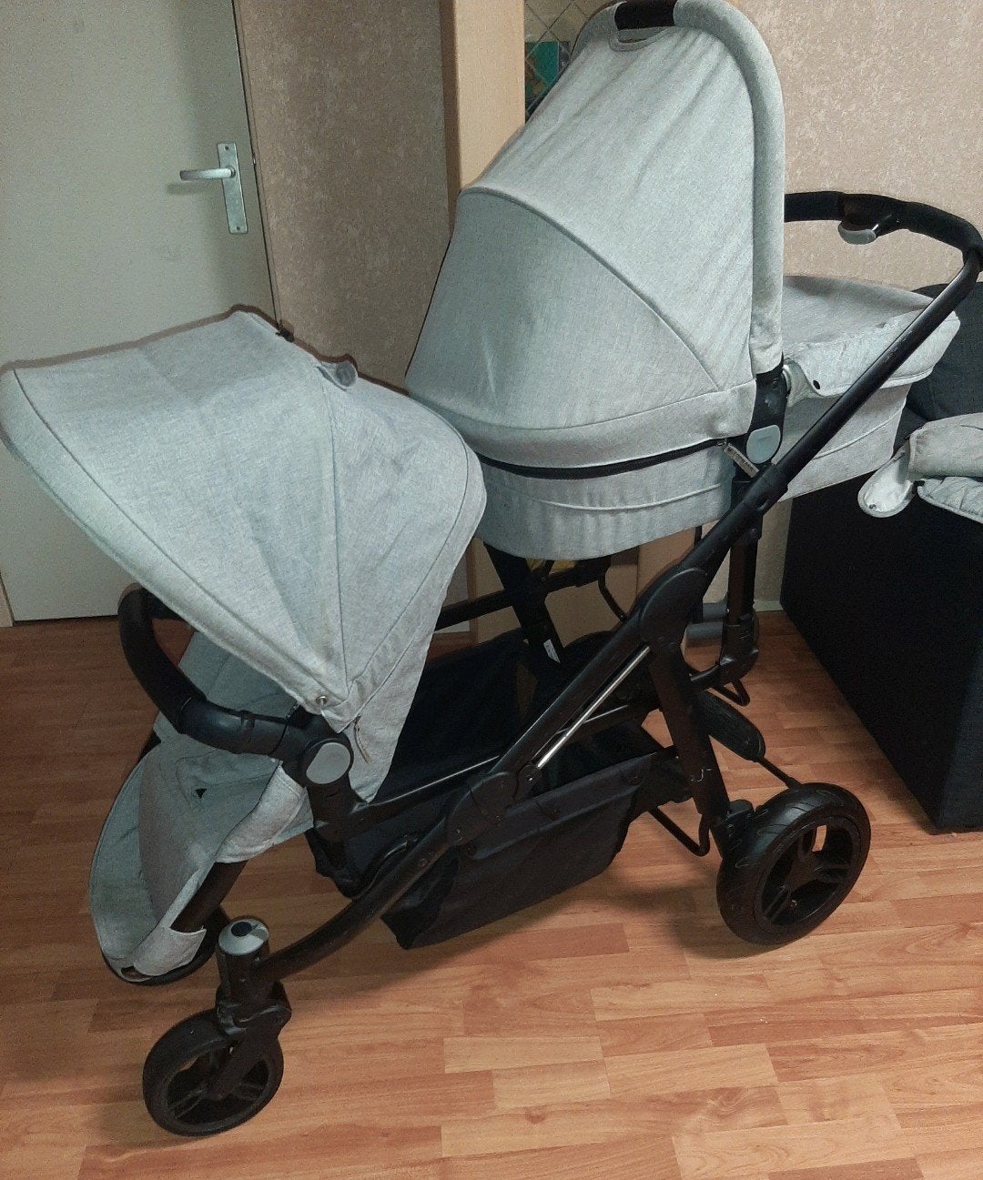 Topmark kinderwagen Duo dubbele, Ophalen, Zo goed als nieuw, Overige merken, Verstelbare duwstang