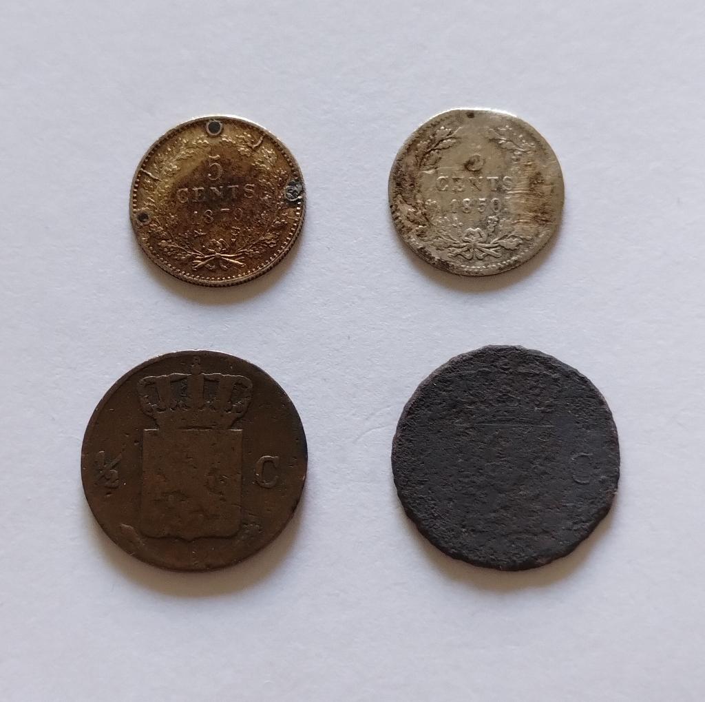 Enkele wat minder fraaie munten (incl. zilver) Willem I-III, Koning Willem III, Zilver, 5 cent, Verzenden