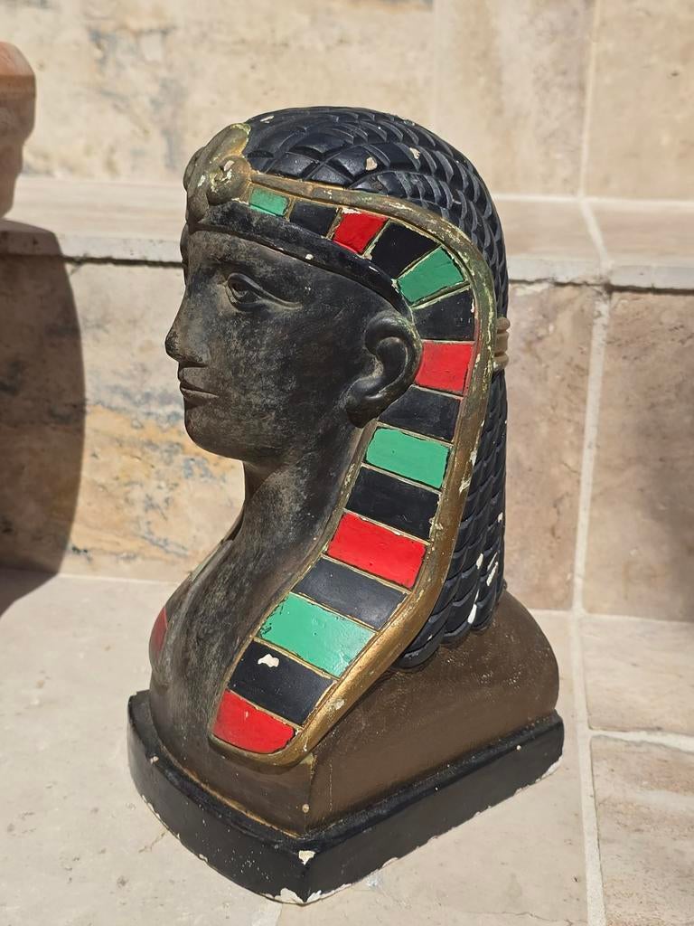 Antiek oud-Egyptisch beeld van Toetanchamon, gemerkt €59, Antiek en Kunst, Kunst | Beelden en Houtsnijwerken, Ophalen of Verzenden