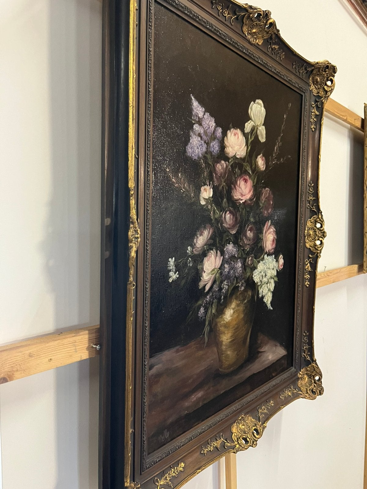 Schilderij van Nelly ( Goedewaagen?), Doek, Realistisch, Gesigneerd, Olieverf