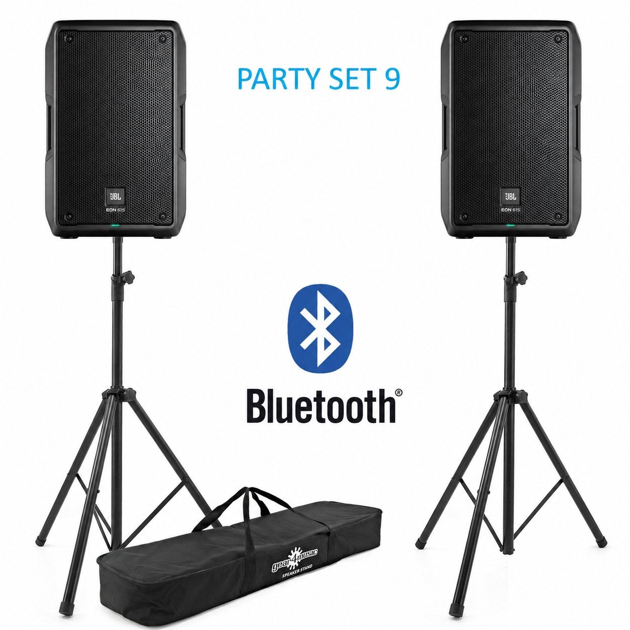 JBL EON 615 Party Set huren met statieven & Bluetooth, Ophalen, Zo goed als nieuw, Audio