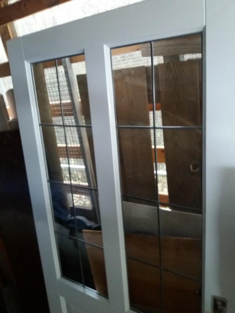 Deur met beslag, Doe-het-zelf en Verbouw, Deuren en Horren, Ophalen of Verzenden, Zo goed als nieuw, Binnendeur, 200 tot 215 cm