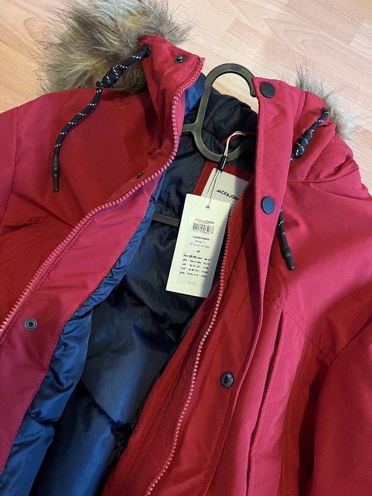 Parka / Winterjas Jack & Jones maat M, Maat 48/50 (M), Nieuw, Ophalen of Verzenden, Rood