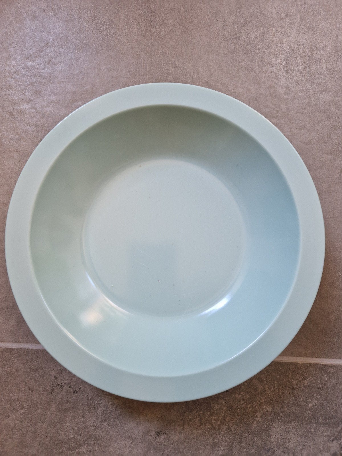 Vintage Mepal diepe borden blauw/groen 4x, Kunststof, Gebruikt, Mepal, Vintage