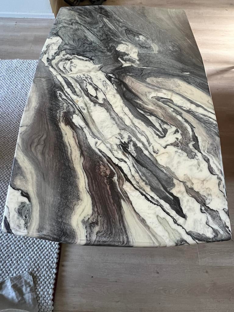 midcentury vintage natuurstenen/marmeren salontafel, Huis en Inrichting, Tafels | Salontafels, Ophalen, Overige materialen, Gebruikt