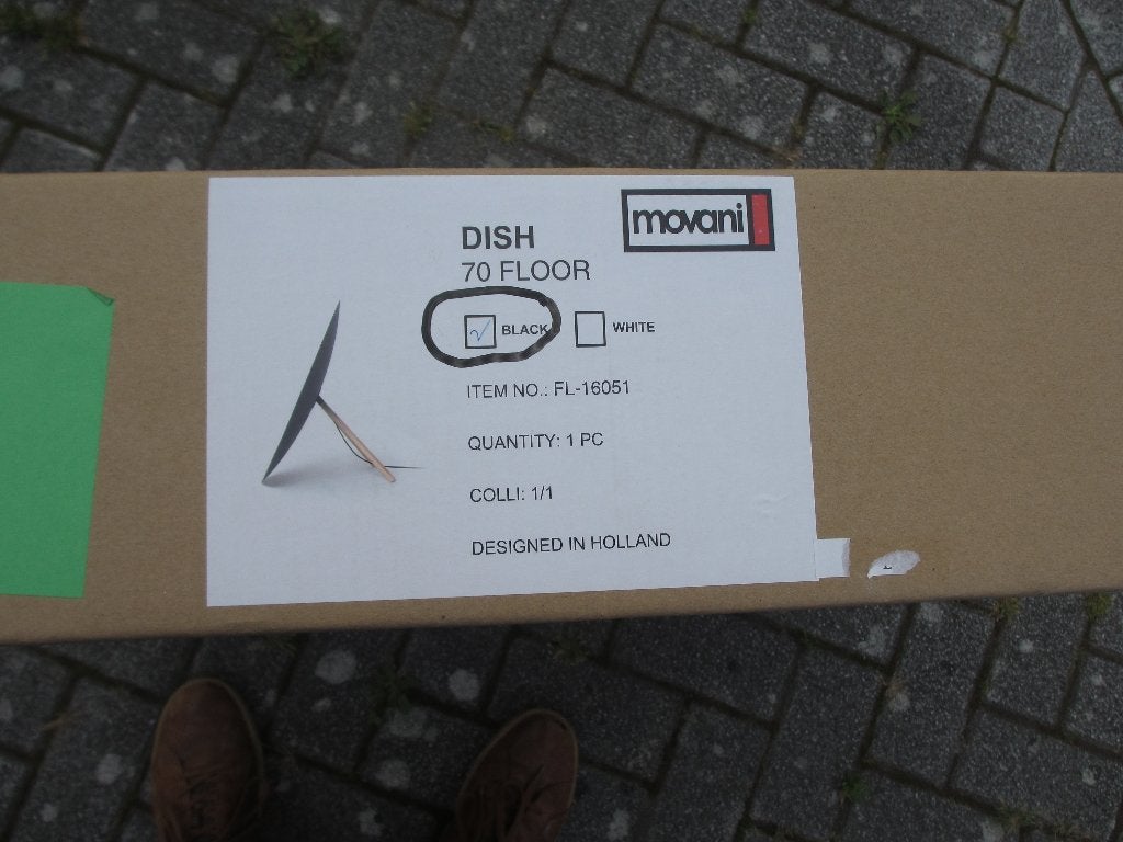 Twee moderne lampen MOVANI dish(zwart) & chute (wit), Nieuw, Minder dan 100 cm, Hout, E27 (groot)