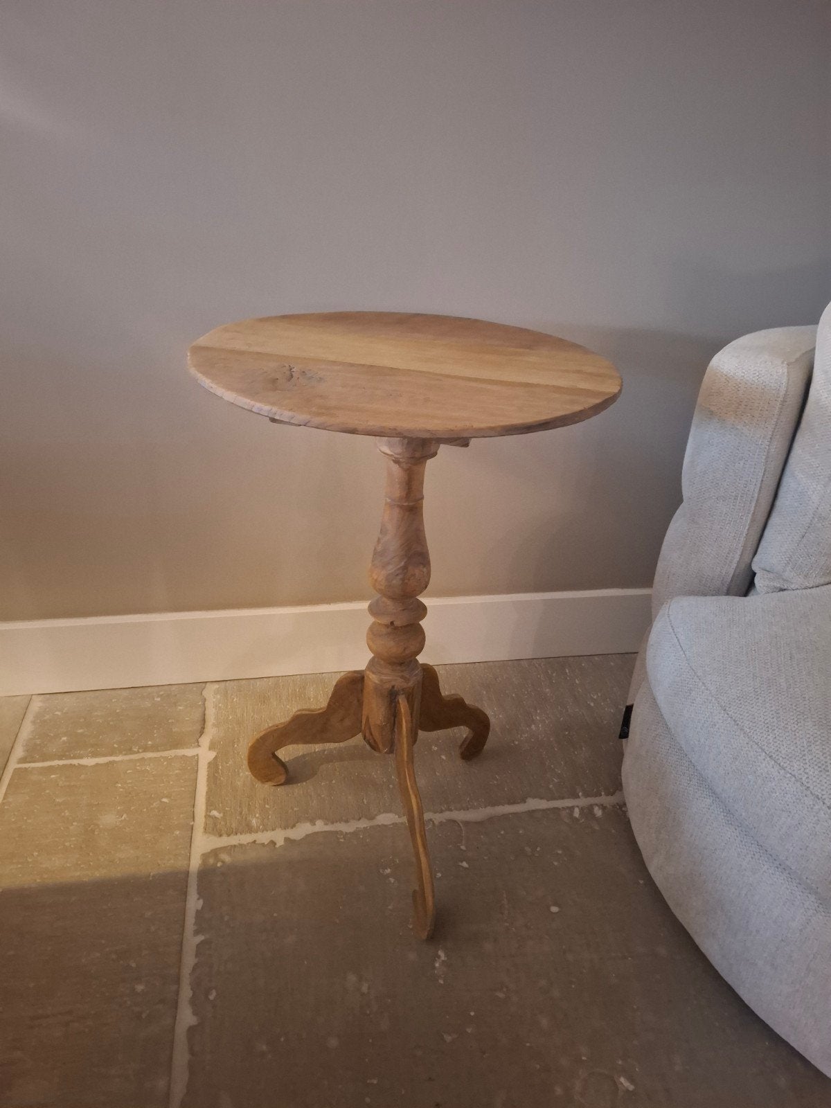 Houten wijntafel landelijk en sober, Ophalen, Minder dan 55 cm, Klassiek, Rond