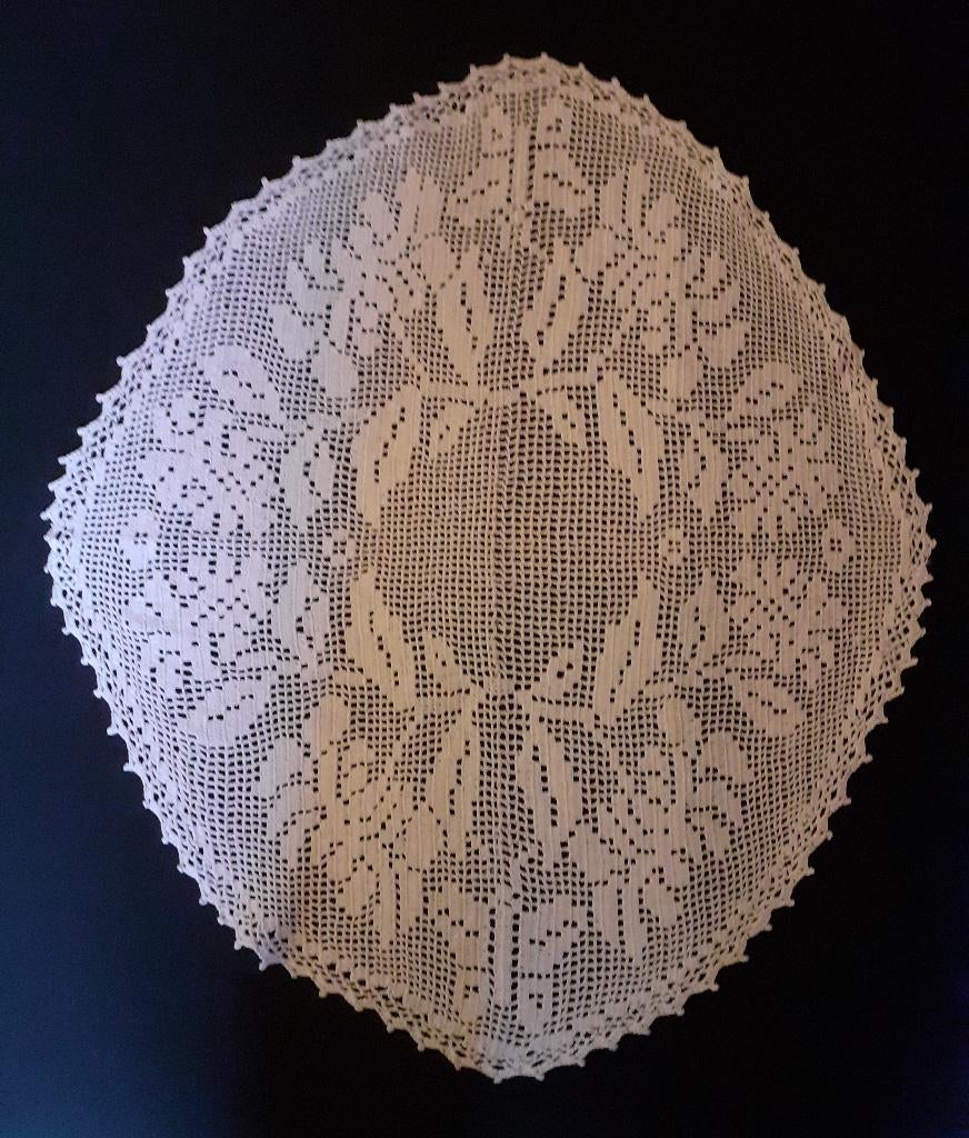 Gehaakt kleedje 39 x 47 cm, Huis en Inrichting, Woonaccessoires | Overige, Vintage, Ophalen of Verzenden, Zo goed als nieuw, Wit