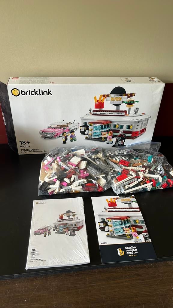 Lego Bricklink 910011 1950s Diner - inclusief boekje, Ophalen, Zo goed als nieuw, Complete set, Lego