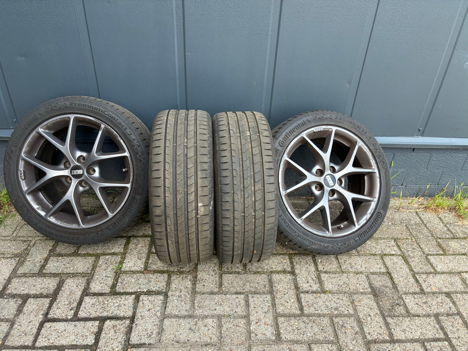 BBS Velgen met Continental PremiumContact 7 Zomerbanden, Ophalen, Gebruikt, Banden en Velgen, 17 inch