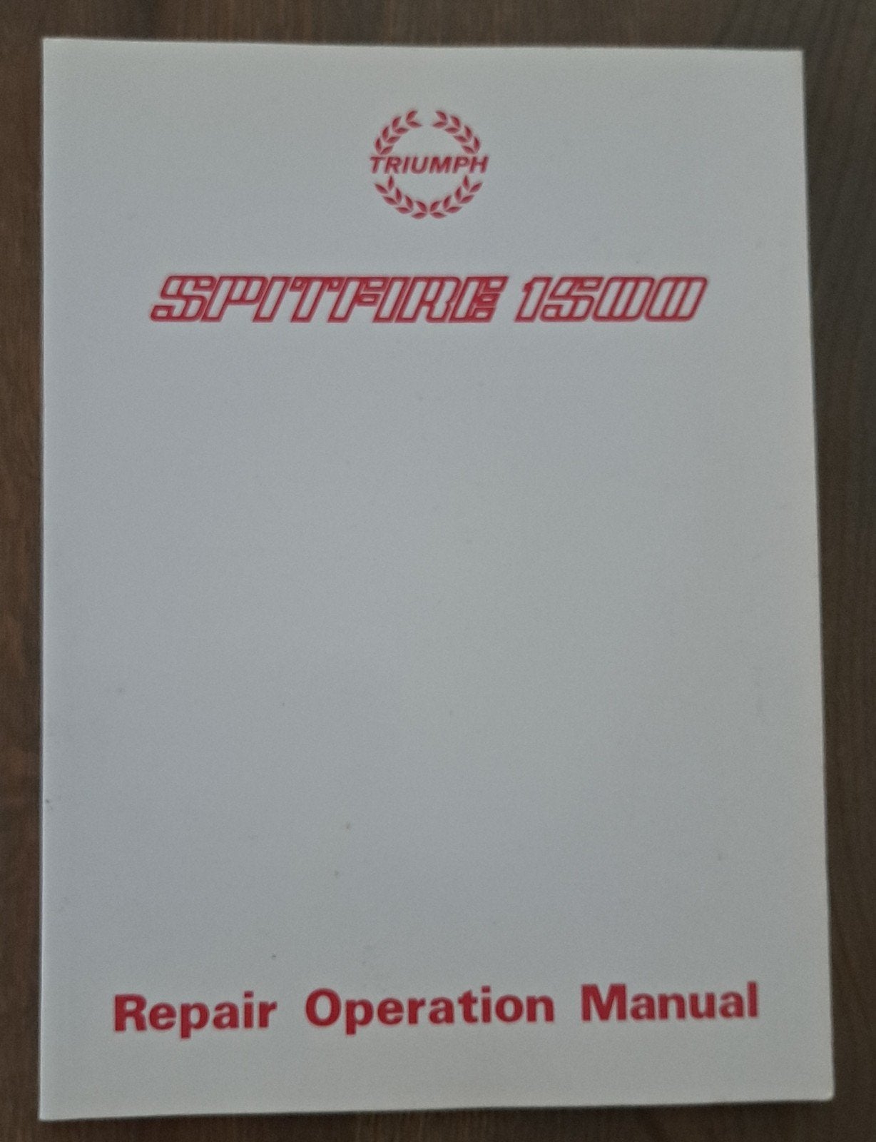 Operation manual Triumph Spitfire 1500, Ophalen of Verzenden, Gelezen