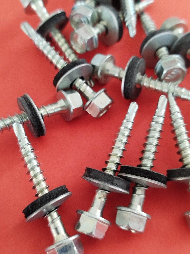 50 st dakpanlaat schroeven blank metaal 0000  35 +55 mm, N, N, Schroeven, Nieuw
