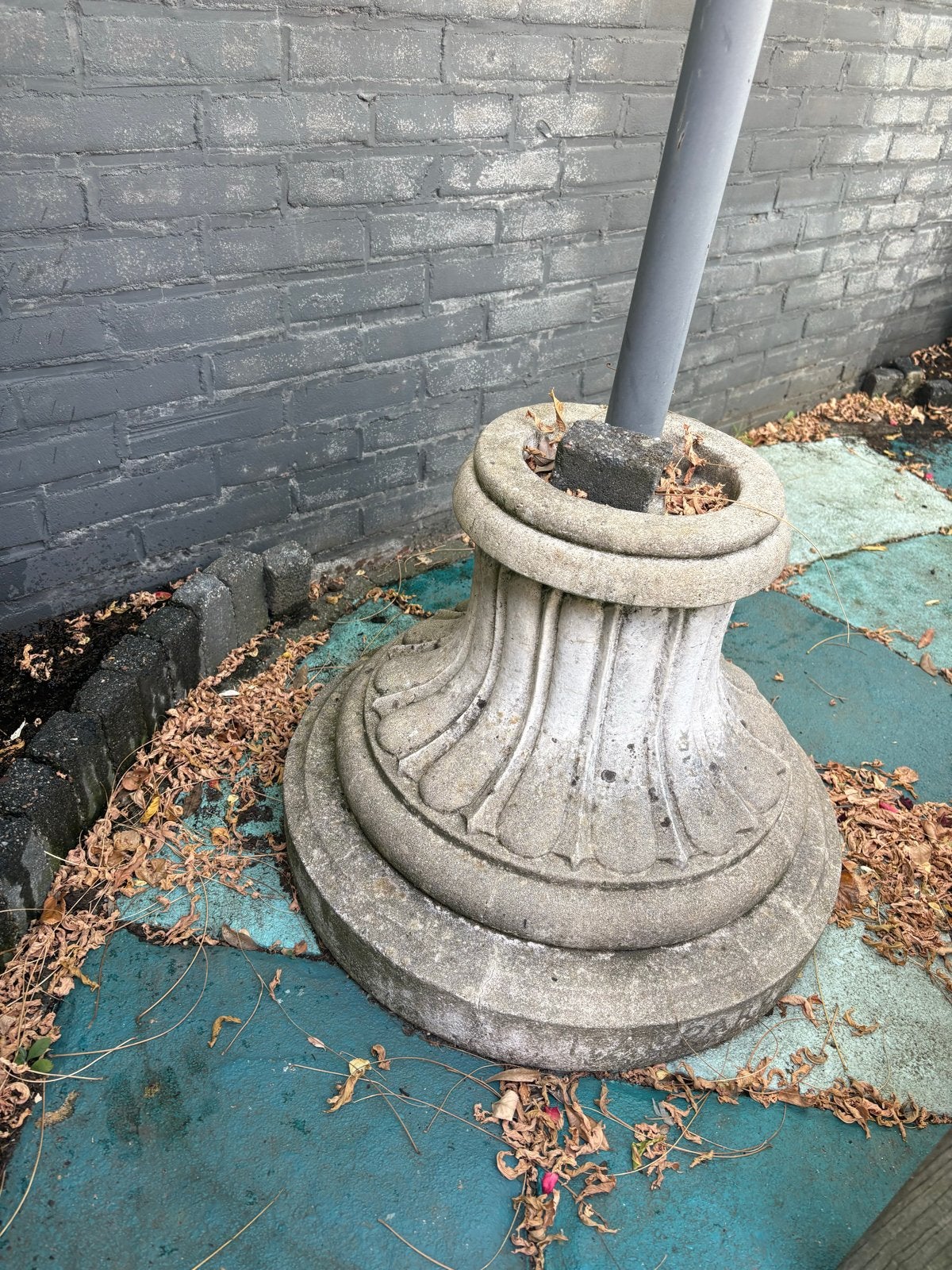 Zware parasolvoet van beton, wit, 50x50 cm, 100+ kg, Ophalen, Gebruikt