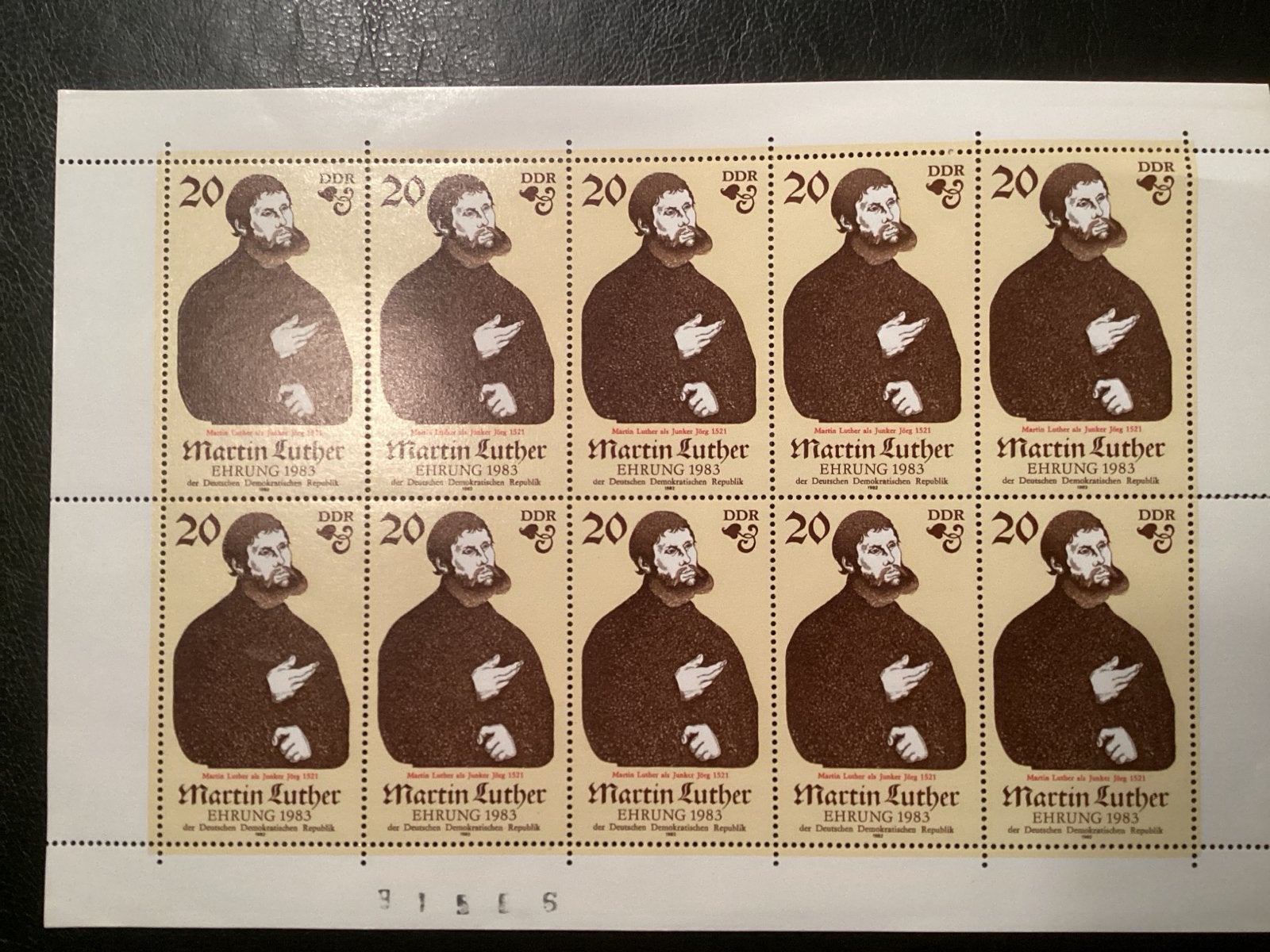 Martin Luther DDR Postzegels kleinbogen nr 2755 postfris, Ophalen of Verzenden, Overige landen, Postfris