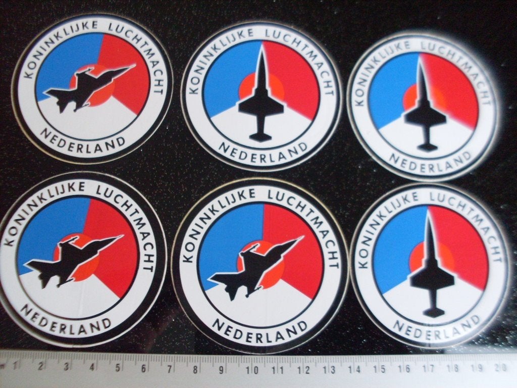 6x sticker koninklijke luchtmacht nederland logo embleem, Ophalen of Verzenden, Zo goed als nieuw, Bedrijf of Vereniging