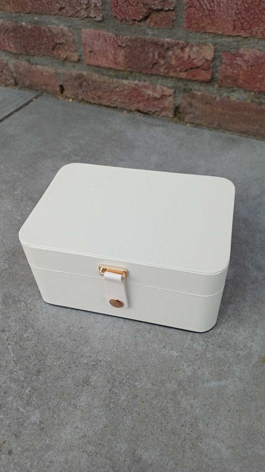 Juwelenbox Sieradenbox Make-Up Reisbox Wit 11x16x8cm, Nieuw, Ophalen of Verzenden, Met spiegeltje(s), Roze