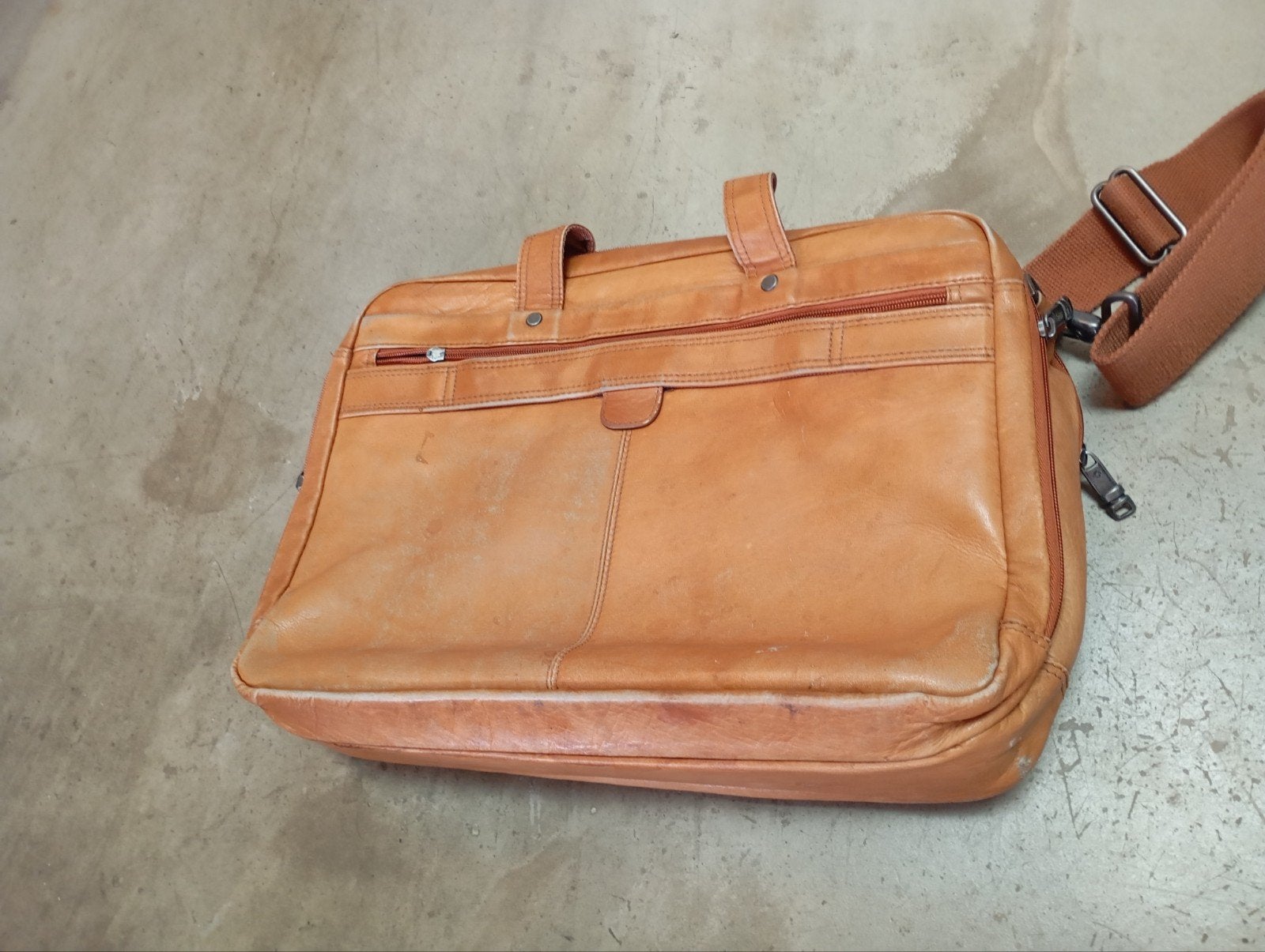 Vintage Samsonite Leren Aktetas / Schoudertas, Ophalen of Verzenden, Gebruikt, Bruin, Leer