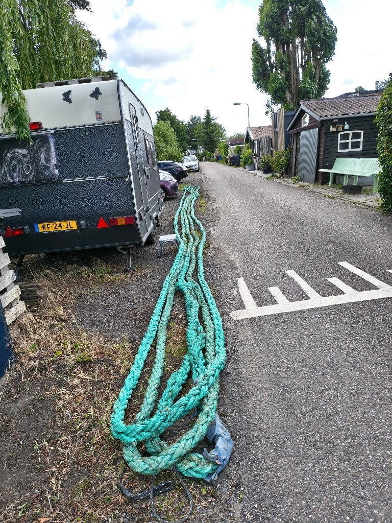 Touw scheepstros oersterk felgroen, Ophalen, Gebruikt