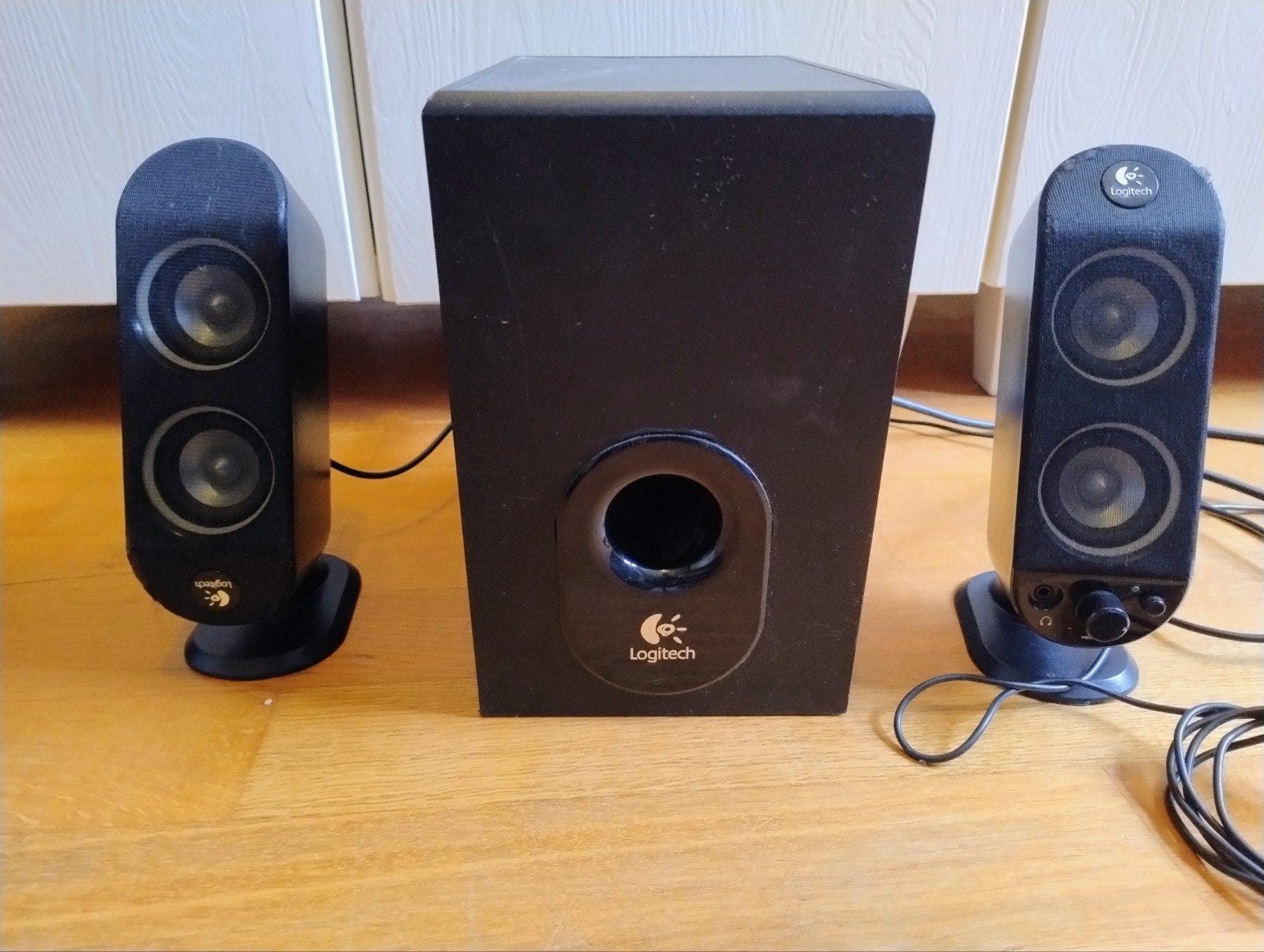 Logitech X-230 2.1 Luidsprekerset met Subwoofer, Ophalen of Verzenden, Gebruikt, Audiokanaal 2.1, Logitech
