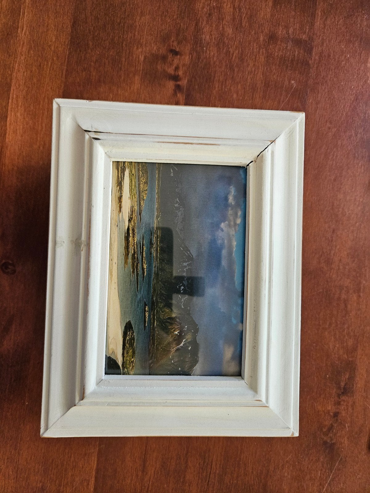 Wit kistje met foto, 23 cm lang, 12 cm hoog en 18 cm breed, Huis en Inrichting, Ophalen, Hout, Wit, Landelijk