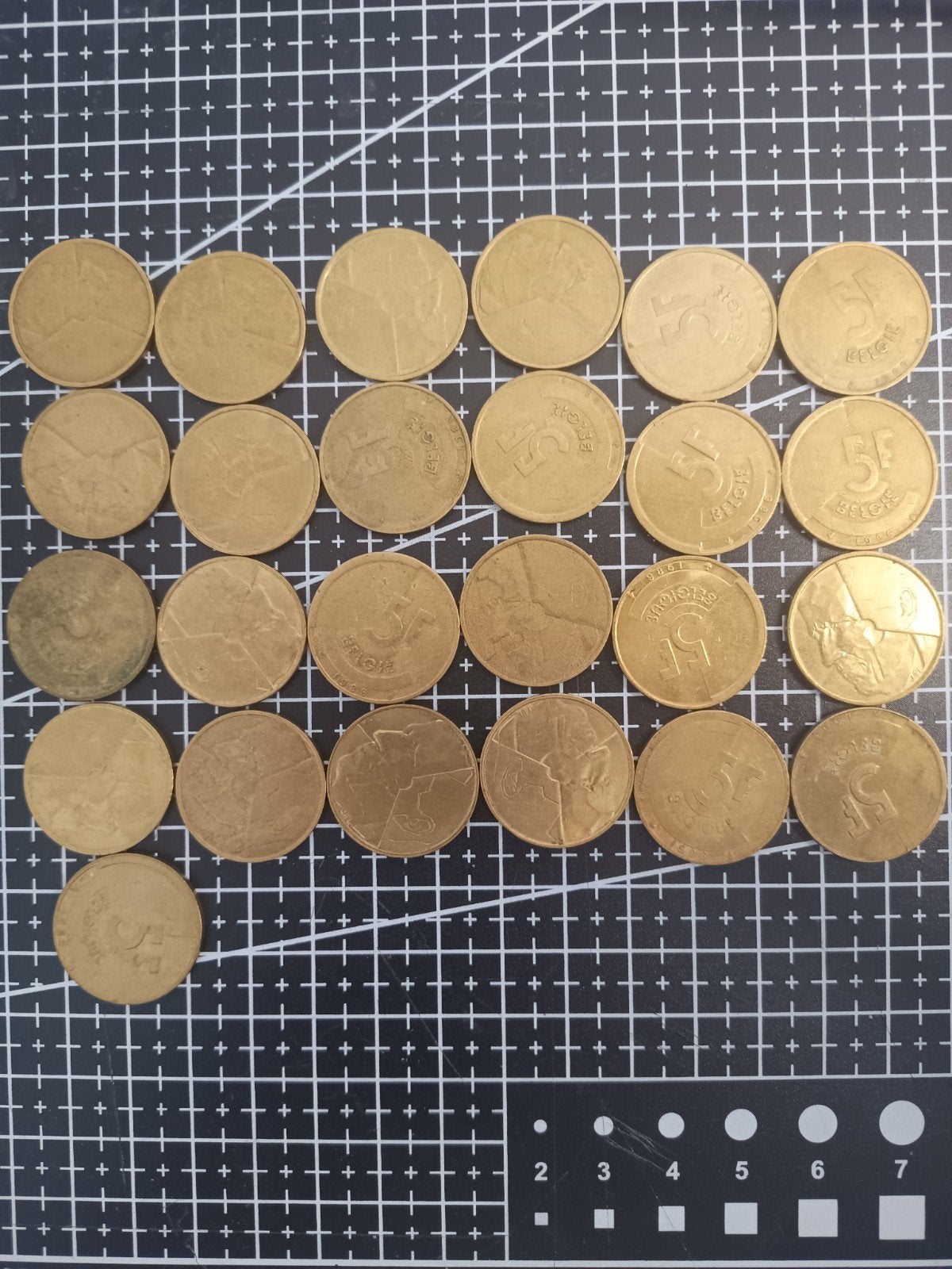 Set van 25 Belgische 5 Frank munten 1986-1993, Postzegels en Munten, Munten | België, Setje, Goud, Goud, Ophalen of Verzenden