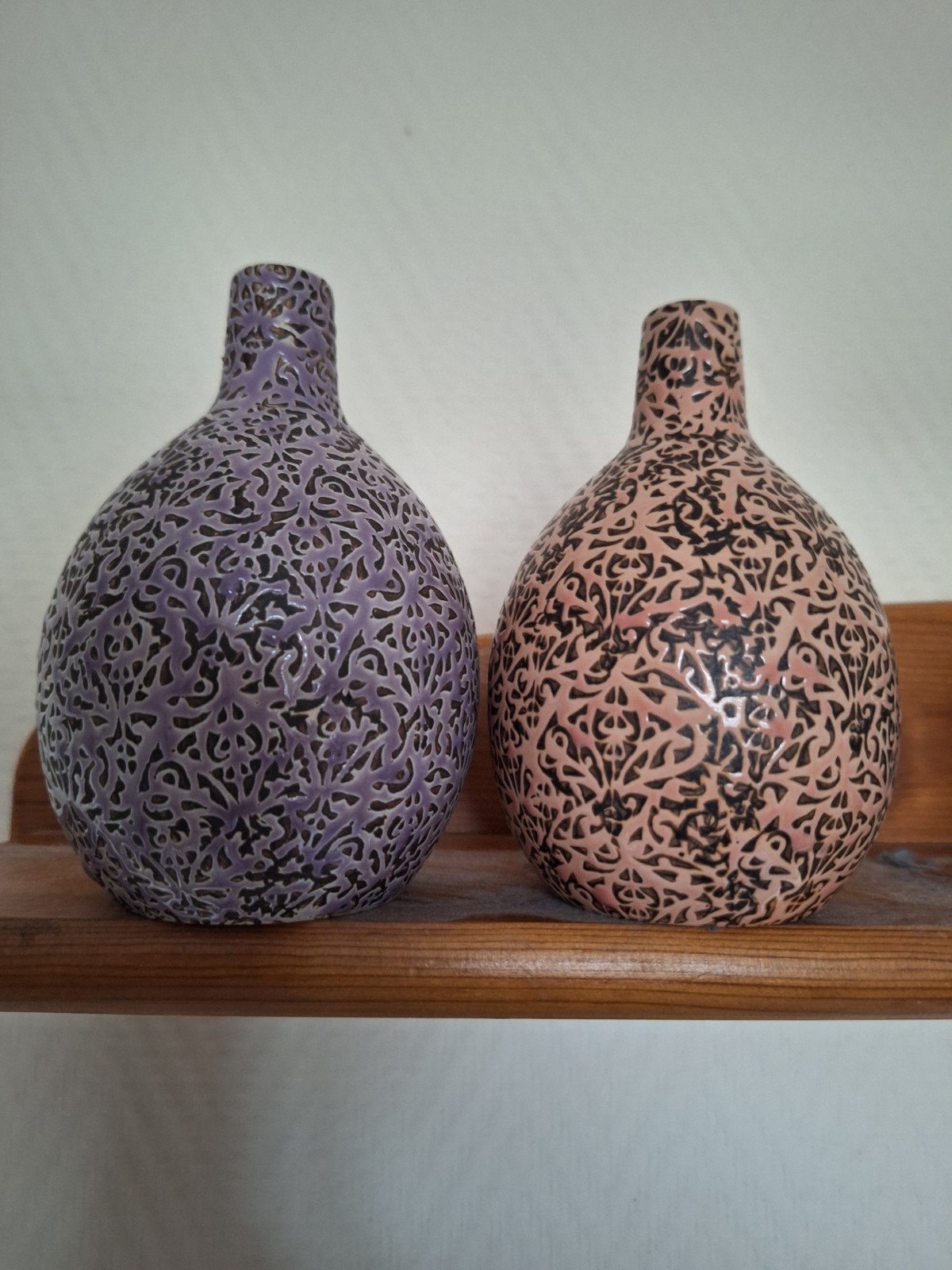 Des Pots 2 prachtige vaasjes - Lila en Roze, Huis en Inrichting, Woonaccessoires | Vazen, Ophalen of Verzenden, Roze