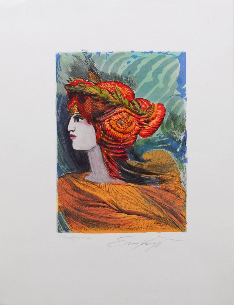 Ernst Fuchs - Portrait - Litho Handgesign., Verzenden