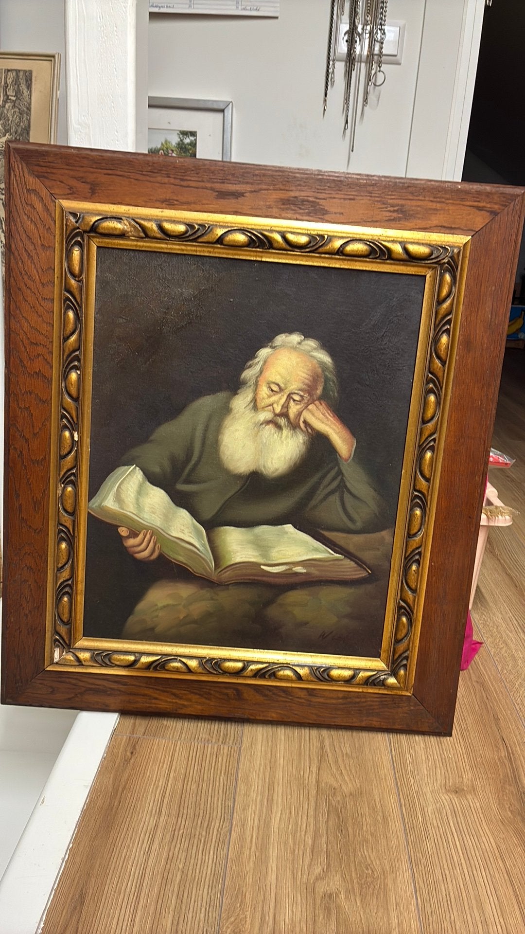 Prachtige olieverf schilderij “ De Kluizenaar”, Ophalen, Doek, Portret of Personen, Olieverf
