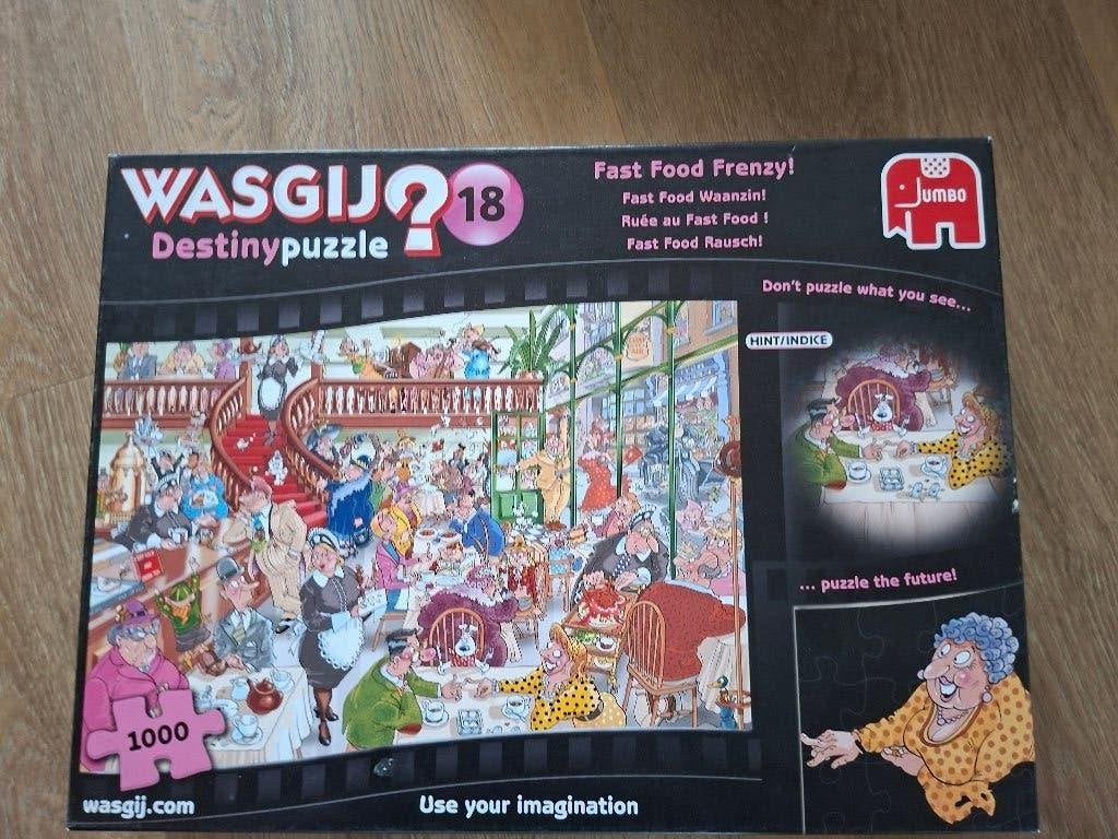 Wasgij destiny 18  Fastfood waanzin, Ophalen of Verzenden, 500 t/m 1500 stukjes, Zo goed als nieuw, Legpuzzel