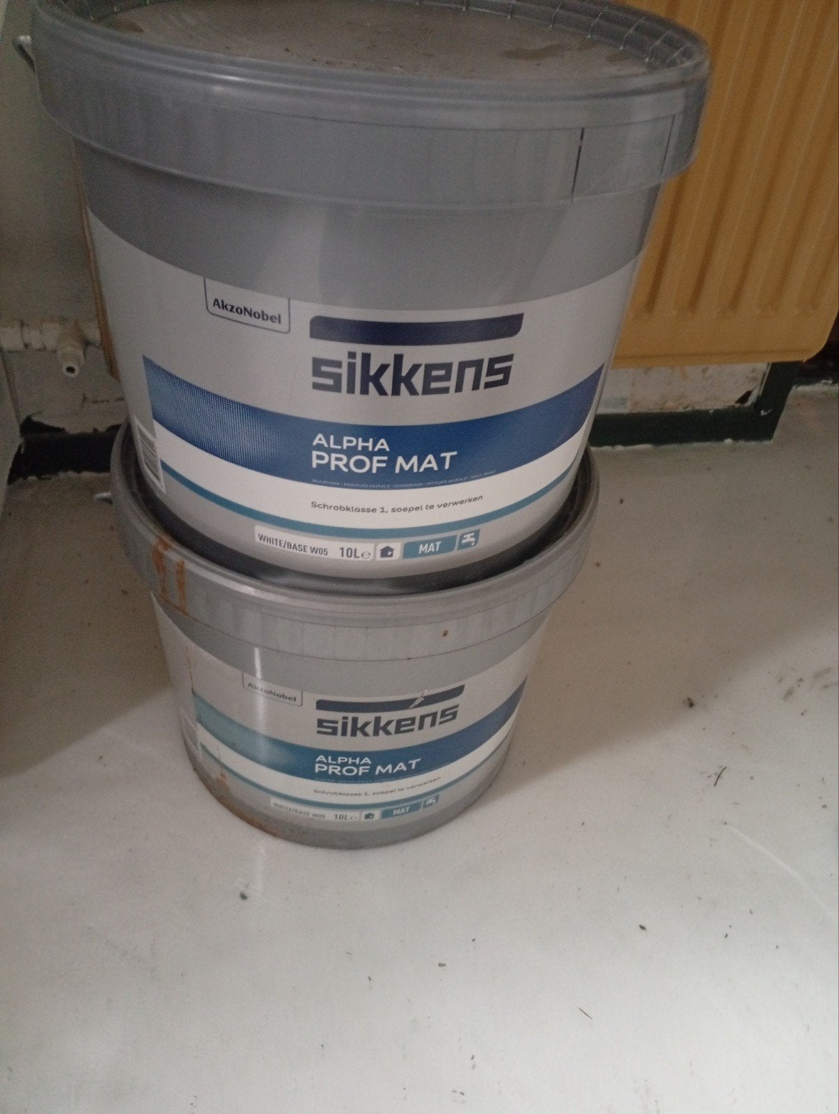 Sikkens Alpha Prof Mat Muurverf - 10L Wit/Base W05, 5 tot 10 liter, Wit, Nieuw, Ophalen of Verzenden