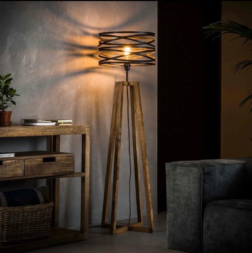 Reefs Interior Vloerlamp Heswall, Ophalen, 100 tot 150 cm, Zo goed als nieuw, Industrieel