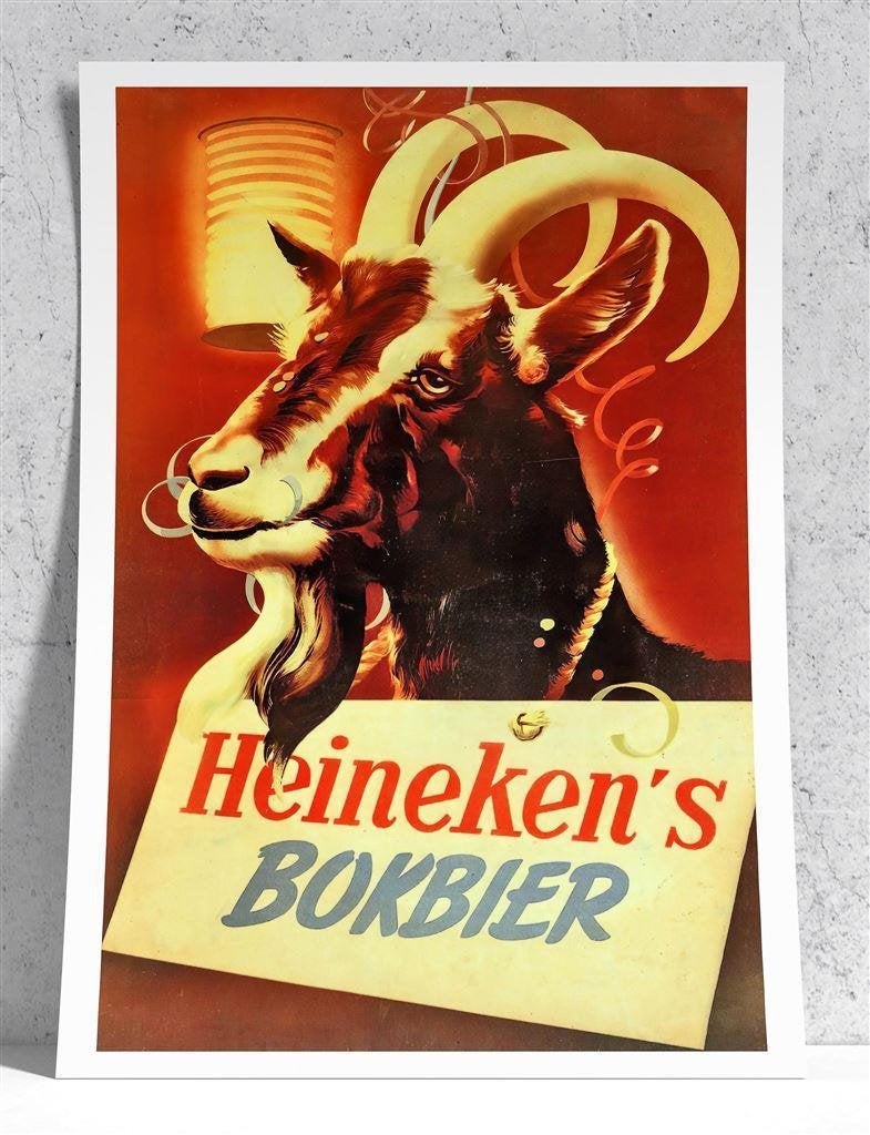 HEINEKEN BOKBIER Bar Cafe Bier Affiche Poster, Verzenden, Nieuw, Reclamebord, Plaat of Schild, Heineken