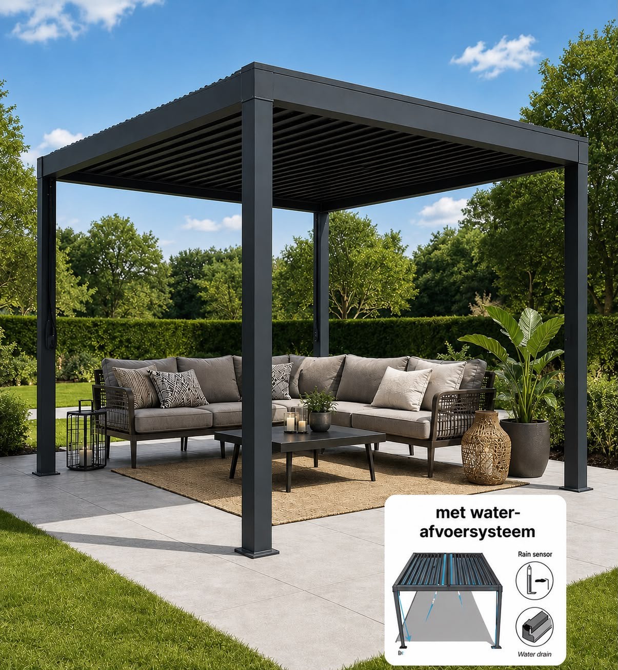 Pergola - 3x4m - Lamellen Overkapping - NIEUW in doos, Ophalen of Verzenden, Nieuw