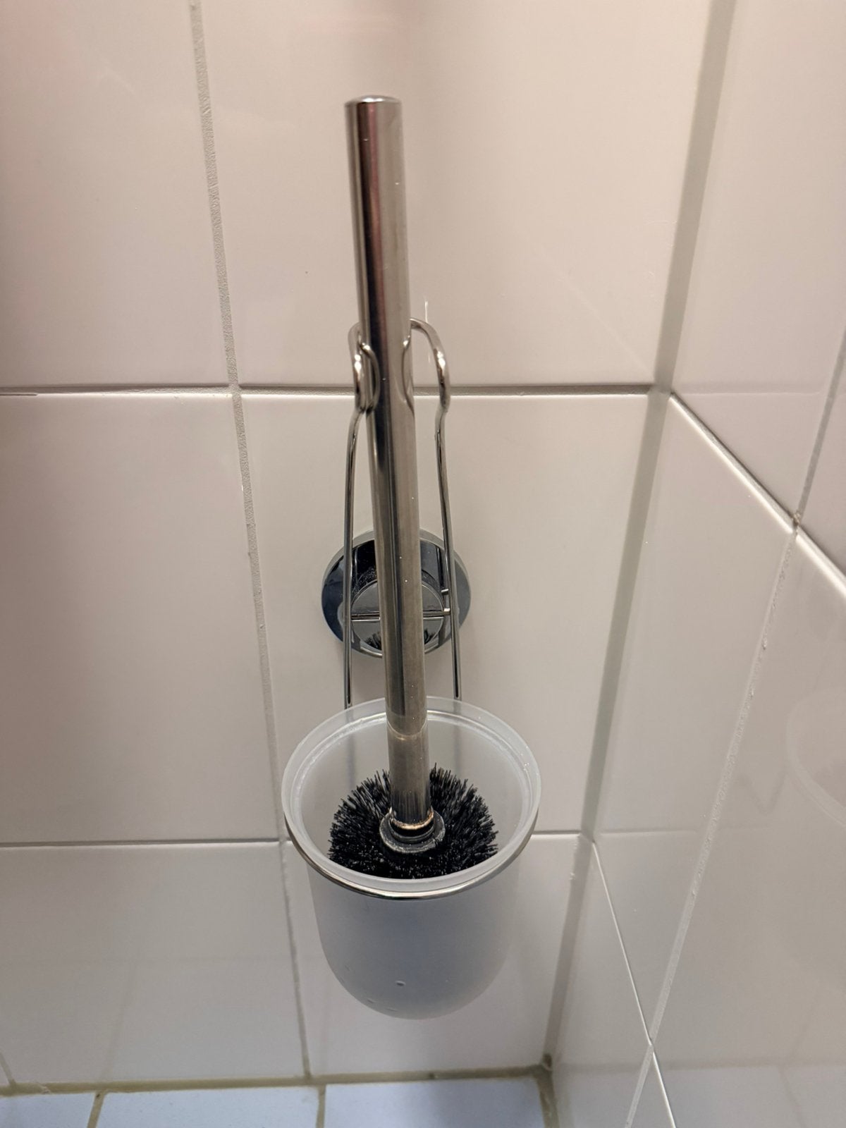 Wc borstel houder met zuignap in goede staat, Ophalen of Verzenden, Zo goed als nieuw, Toilet