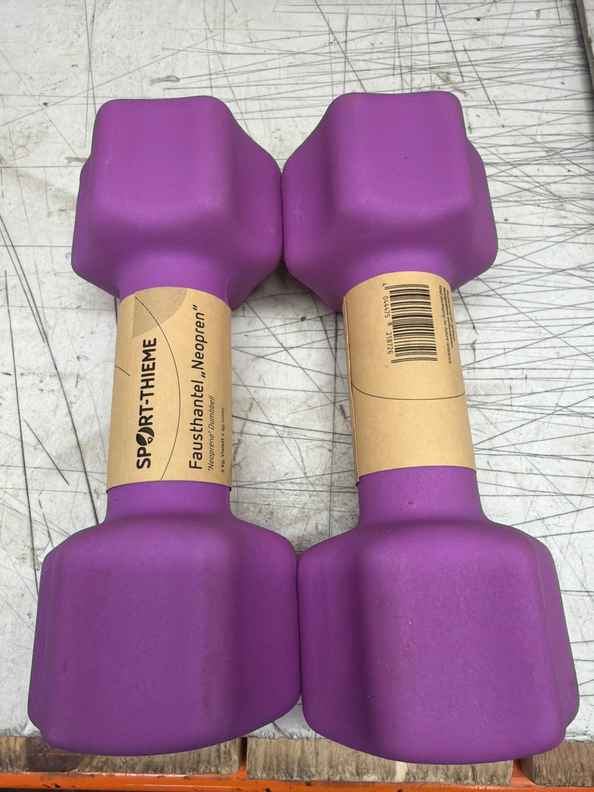 SPORT-THIEME Neopreen Halters 4KG - Paars (Set van 2), Dumbbell, Armen, Ophalen of Verzenden, Zo goed als nieuw
