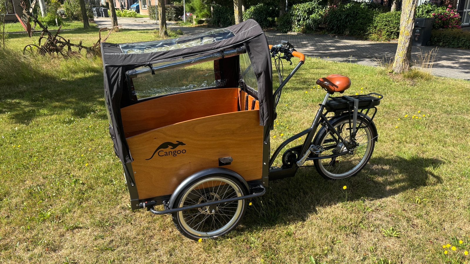 Elektrische bakfiets Cangoo Groovy 2021, 1826 km, 4 kinderen of meer, Huif, Zo goed als nieuw, Schijfrem