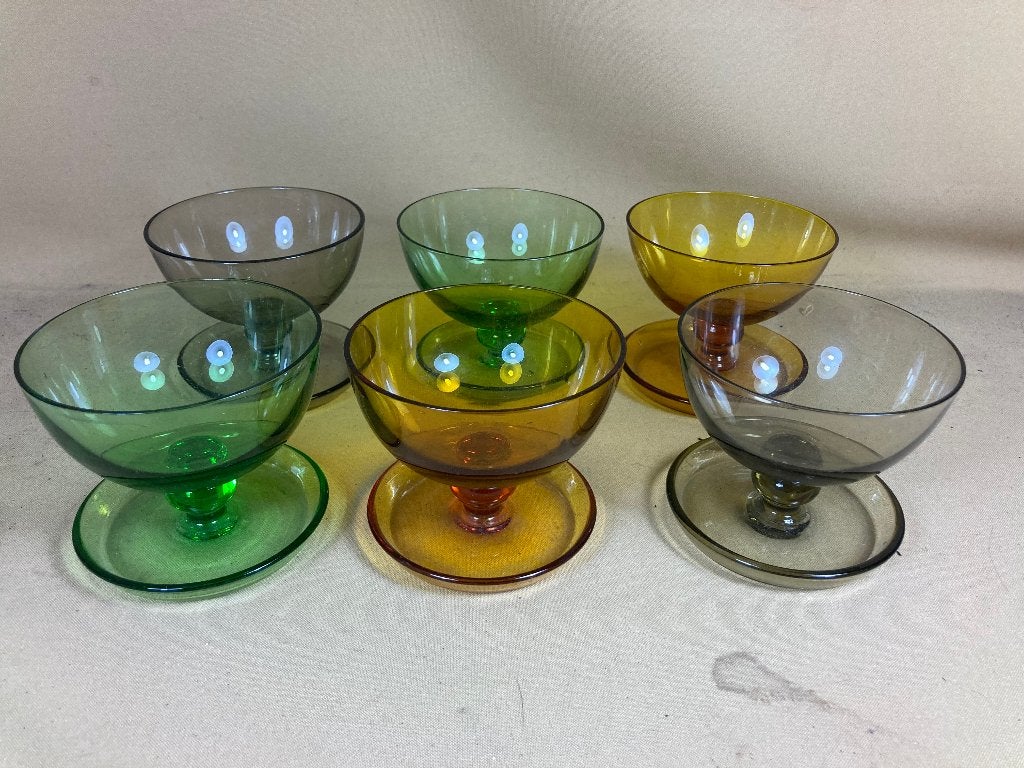 6 bowl glazen carnaval Max Verboeket, Antiek en Kunst, Ophalen of Verzenden