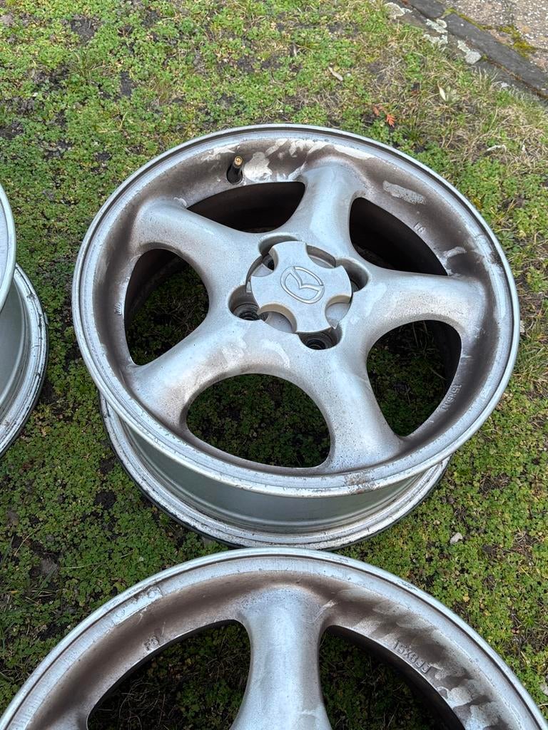 Originele Mazda MX-5 NB 1999 Velgen - Set van 4, Auto-onderdelen, Banden en Velgen, Ophalen, Gebruikt, 15 inch, Velg(en)